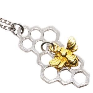 Bee Gifts for Women - Elegant Bee Necklace Featuring Bee on Honeycomb Design